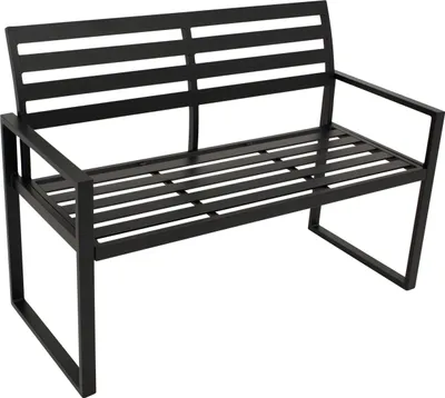 Produktbild von TPFGarden 2-SITZER Gartenbank Crewe - Sitzbank im modernen Design aus Aluminium, Farbe schwarz. BxTxH: 122x59x87 cm
