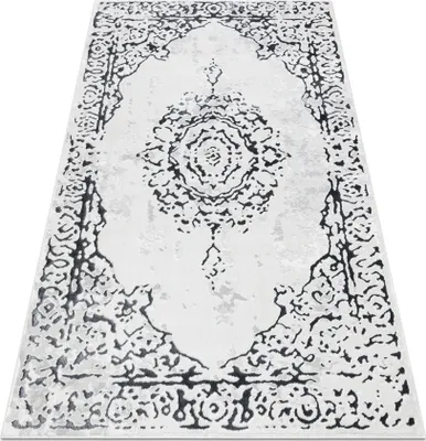 Produktbild von Teppich ALLURE 1961 Ornament, Rahmen - Strukturell, stilvoll, glamourös weiß / grau Grau 120x170 cm