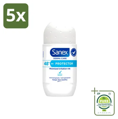 Image de 5 déodorants roll-on Sanex Dermo Protector - 53 ml - Lot de 5 pièces