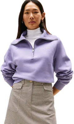 Produktbild von Tommy Hilfiger Damen Sweatshirt mit Reißverschluss Classic Script Fleece Half-Zi