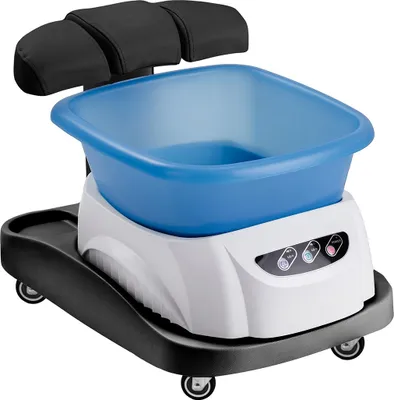 Produktbild von Azzurro Duschwanne mit Massagegerät und schwarzem Wagen