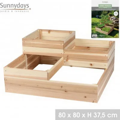 Produktbild von Sunnydays Holz quadratisches Pflanzbeet  Pflanzkübel Pflanzbehälter 54372