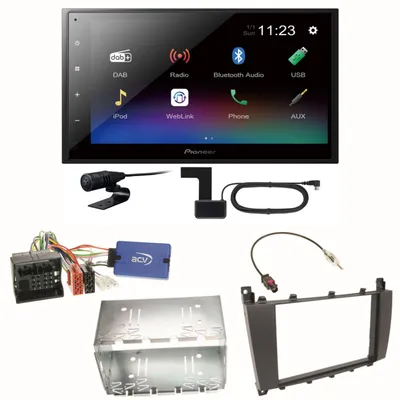 Produktbild von Pioneer DMH-A340DAB Digitalradio Bluetooth Einbauset für Mercedes C-Klasse W203 CLC CL203 S203