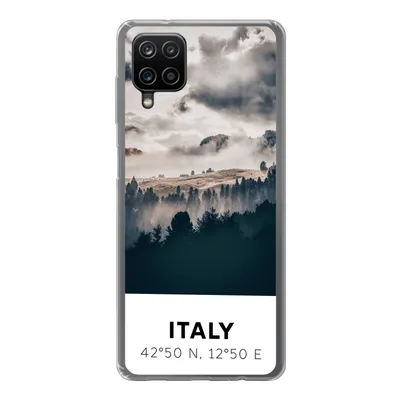 Produktbild von MuchoWow® Handyhülle Schutzhülle Hülle für Samsung Galaxy A12 Italien - Nebel - Wald - Baum Silikon Softcase Handy Hülle - Bild