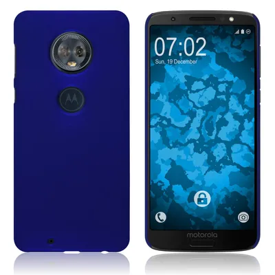 Produktbild von PhoneNatic Case kompatibel mit Lenovo Moto G6 - Hülle blau gummiert Hard-case Cover