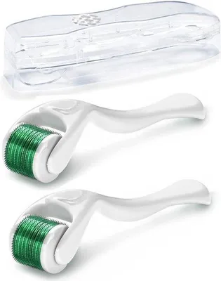 Immagine prodotto di Set Dermaroller 1 mm/1,5 mm - 2 pezzi - con contenitore singolo - Kit per la crescita di capelli e barba sul viso