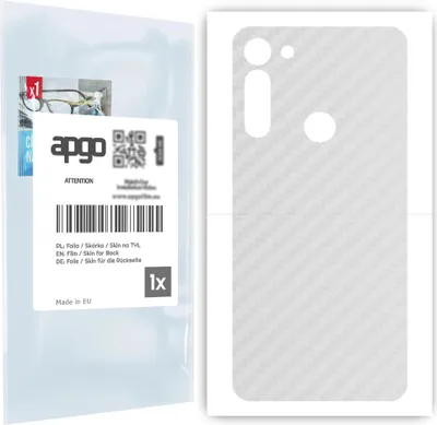 Produktbild von apgo Rückseite Schutzfolie für Motorola Moto G8 -  Hinten Schutzfolie Carbon Transparent (durchsichtig), Rückseite Folie schützt vor Kratzern und Fingerabdrücken