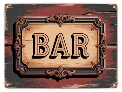Produktbild von Vintage Bar Metallschild XXL in 28x38 cm im Retro-Design