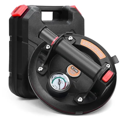 Produktbild von 8-Zoll-Saugnapf mit Manometer, maximale Tragkraft 280 Kilogramm, Lieferung mit tragbarem Werkzeugkasten, zur Verwendung auf Verbundböden，Fliesen, Glas