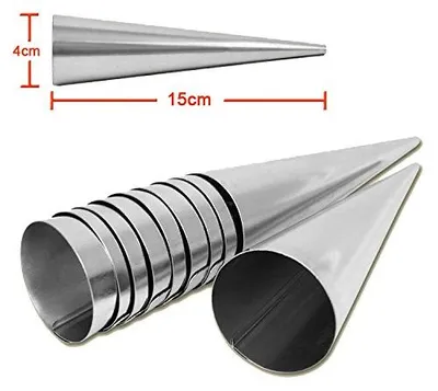 Produktbild von Schillerlocken-Form Sahnerollen-Form Trubotschki-Form - 20 Stück - ca. 15 cm - Ø oben ca. 4 cm - Edelstahl