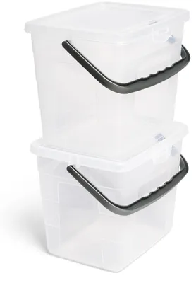 Waschmittelbox 2er Set 4 Liter transparent 23,5x18x18,5 cm