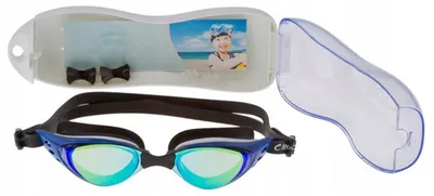 Produktbild von Schwimmbrille swimming goggles anti fog verstellbar silikon dicht ohrstöpsel etui pool training klare sicht komfort