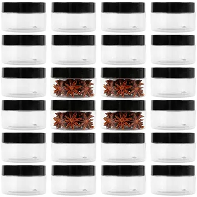 24 Vorratsdosen 100 ml, Kunststoff, transparent mit Deckel