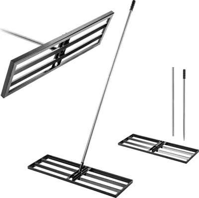 Produktbild von KADAX Rasenrakel 89x29cm mit Stiel, Nivellierrechen für Rasenpflege, Rasenplanierrechen zum Nivellieren von Boden, Rasenplanierer aus Metall, Flächenebner