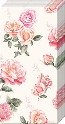 Produktbild von IHR Papierservietten mit Rosenmotiv für Serviettentechnik, 4-lagig, 21x21 cm, 10 Stück