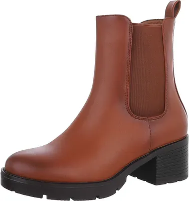 Produktbild von Ital-Design Damen Stiefeletten Chelsea Boots Leicht gefüttert Lederoptik Klassische Stiefeletten 87531813 Camel Gr.  36