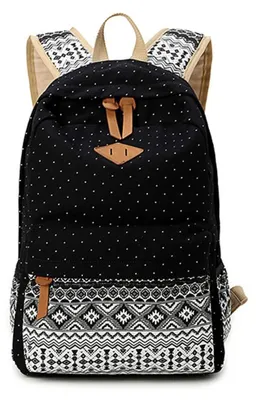 Imagen del producto de Mochila de lona vintage con compartimento para portátil, ideal para la escuela y el tiempo libre