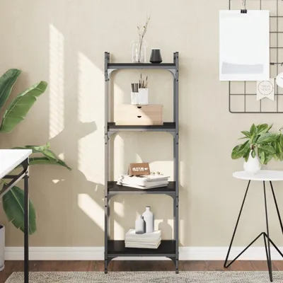 Productafbeelding van Maison Exclusive - Boekenkast met 4 planken, zwart, 40x30x120 cm, van houtvezel
