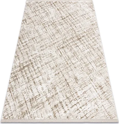 Produktbild von Moderner Teppich DUKE 51550 beige / creme - Gitter, strukturiert, sehr weich, Fransen beige 280x370 cm