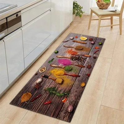 Image de Tapis de cuisine antidérapant, épaisseur 7 mm, 60 x 90 cm, lavable, gris