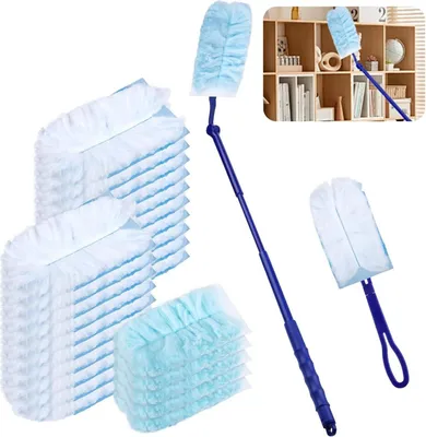 Immagine prodotto di 25 confezioni di panni Swiffer con manico e asta telescopica per la ricarica del magnete per la polvere