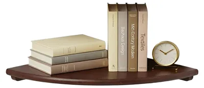 Produktbild von Relaxdays Eckregal, HBT: 3 x 40 x 40 cm, Walnussholz, Wohnzimmer, Deko, Traglast: 5 kg, Bücherregal hängend, dunkelbraun
