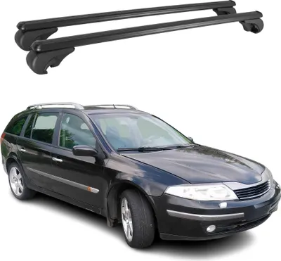 Produktbild von Dachträger für Renault Laguna Grandtour 2001-2006 Gepäckträger Alu Schwarz 2x