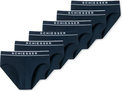 Produktbild von Schiesser 6er Pack 95/5 Organic Baumwolle Rio Slip / Unterhose Sportlicher Webgummibund mit kontraststarkem Logo , Bequeme Beinausschnitte, Angenehm weich und formstabil
