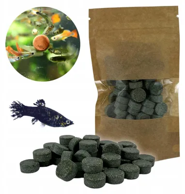 Produktbild von Fischfutter Tabletten mit Spirulina 1 kg, Hafttabletten für Aquarium, Zierfischfutter für pflanzenfressende Fische