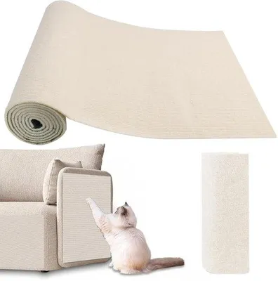 Zdjęcie produktu dla Mata dla kotów 40 x 300 cm, odporna na ścieranie, samoprzylepna, biała, poliester