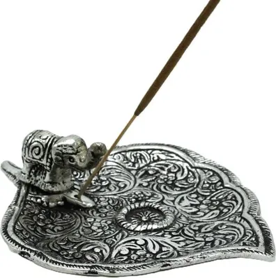 Produktbild von Dekoteller aus Metall für Räucherstäbchen, Elefant, 11 cm