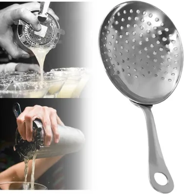Productafbeelding van Bar Cocktailzeef - Julep Zeef - Drankjes Mixen - 304 Roestvrij Staal - Vaatwasserbestendig - Zilverkleurig