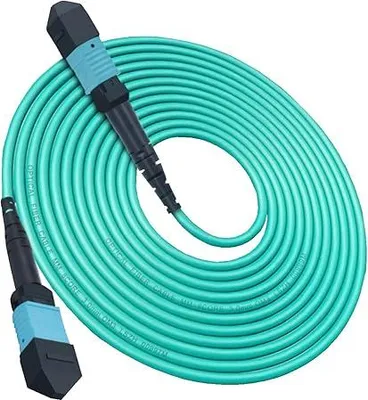 Obrázok produktu pre Elfcam - Optický kábel MPO female na MPO female, 8 vlákien multimode OM3 50/125um LSZH, pripojenie 40G/100G, typ B 2M