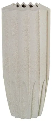 Keramik-Vase gerippt sandbeige 18x18x42 cm