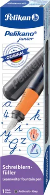 Produktbild von Schulfüller Pelikano junior - Feder L anthrazit Faltschachtel. Packung mit 10 Stück