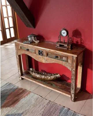 Image de MASSIVMOEBEL24 | Console 115x30 Bois de récupération laqué Multicolore NATURE OF SPIRIT #03