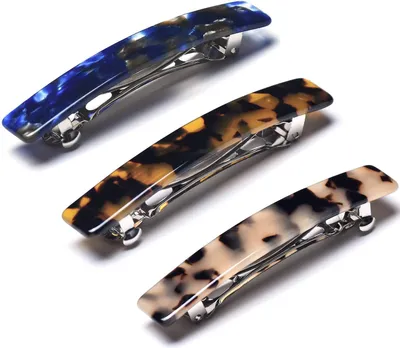 Produktbild von 3er Set Französische Haarspangen Damen - Schildpatt Clips