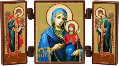 Produktbild von Ikone - Heilige Anna - christliche reise Altar kleine holz Triptychon Orthodox