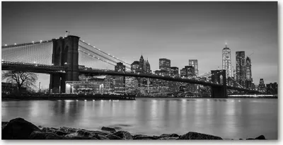 Produktbild von Tulup® Glas-Bild - 100x50 -Wandkunst - Wandbild hinter gehärtetem Sicherheitsglas  - Landschaften - New York - Schwarzweiß