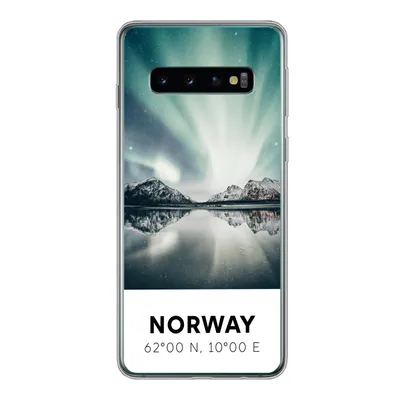 Produktbild von MuchoWow® Handyhülle Schutzhülle Hülle für Samsung Galaxy S10 Norwegen - Nordlichter - See Silikon Softcase Handy Hülle - Handytasche