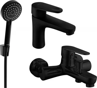Produktbild von Mexen Kama R75 Badewannenset, Schwarz - 72503R75-70