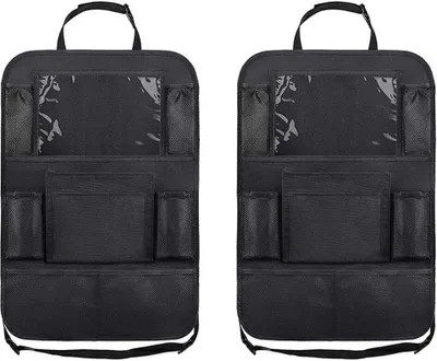Produktbild von Autositzen Organizer – praktische Tablet Halterung – Marke – 2 Stück – Schwarz – für mehr Ordnung im Auto