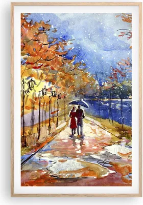 Produktbild von Gerahmtes Poster - Rahmen in heller Eiche - Park Paar Baum - 61x91,5 cm - Wand Bild - Wanddeko - Wandbilder - Kunstposter - Wandposter - Bilderrahmen - Bilder - Kunstdruck - Wandbild - P2NPA61x91-3557