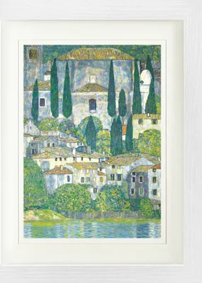 Produktbild von Gustav Klimt Gerahmtes Bild Mit Edlem Passepartout | Wand-Bilder | Im Bilderrahmen - Kirche In Cassone Am Gardasee, 1913 (40 x 30 cm)