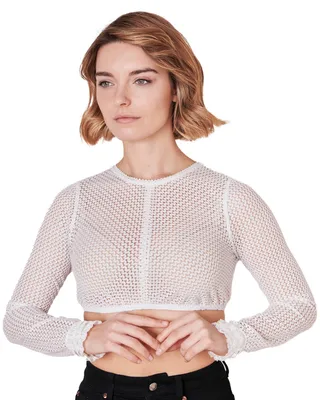 Produktbild von Krüger Collection Langarm Dirndlbluse "Araceli" mit Lochspitze 216267 | Ecru Größe: 46