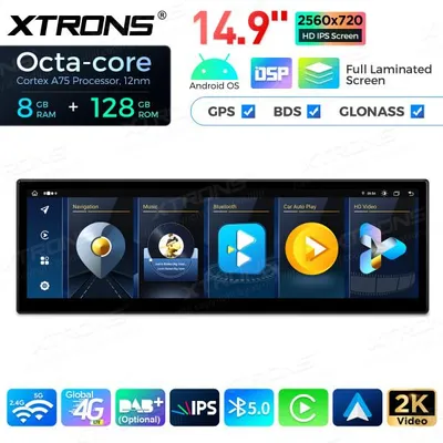 Produktbild von Android Autoradio Xtrons QLBH4460CC3 14 Zoll Octa Core 8 + 128 GB Global 4G LTE für BMW 5er E60 E61 M5 CCC