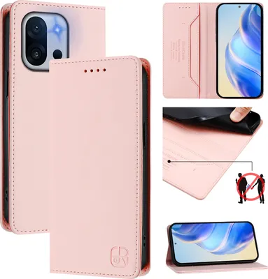 Produktbild von Lederhülle für OnePlus 13T Hülle Flip Brieftasche Kartenfächern Ständer Schutzhülle Pink