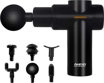 Image de Pistolet de massage NS-504, 6 embouts, noir | Neo-sport