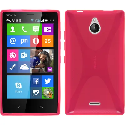 Produktbild von PhoneNatic Case kompatibel mit  Nokia X2 - pink Silikon Hülle X-Style + 2 Schutzfolien