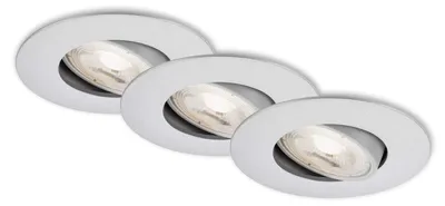 Productafbeelding van Briloner 3-delige set LED inbouwspots Nava, chroom mat, Ø 9 cm, warmwit, dimbaar